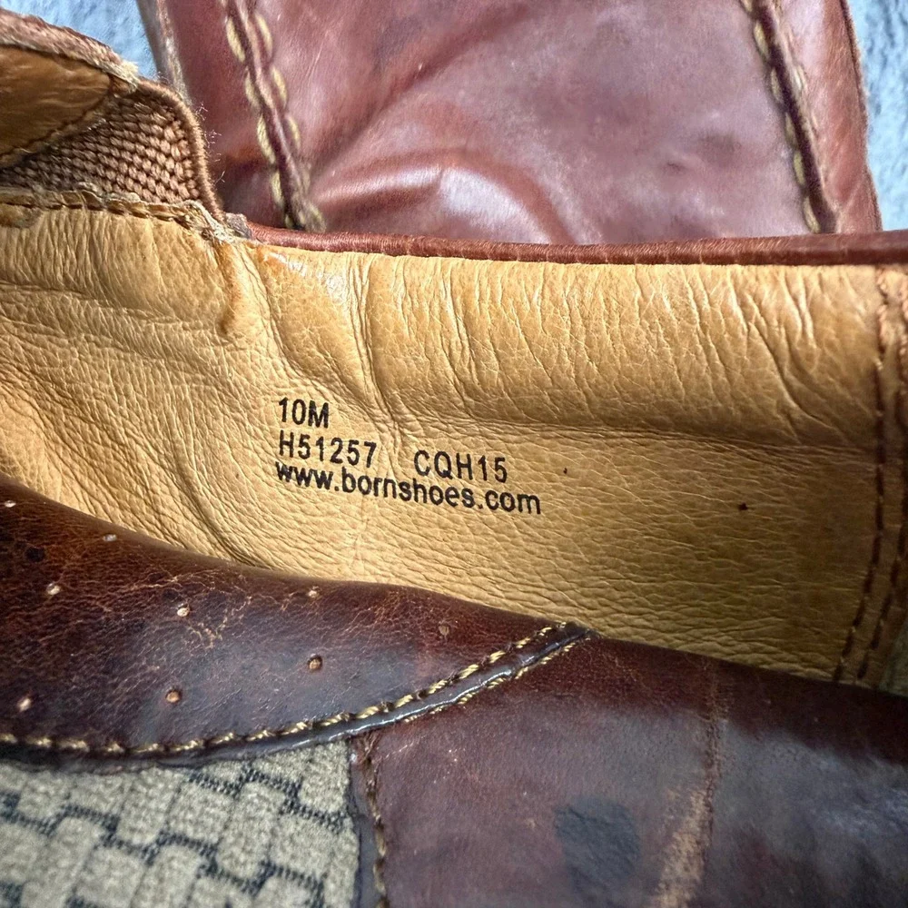 Born Mens H51257 Brown Leather Slip On Moc Toe Loafers Size 10M
